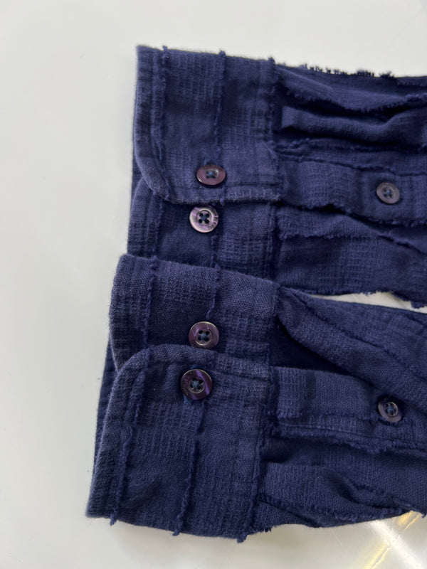 【中古品】【メンズ】 DESIGUAL デジグアル 25SMCW245096 テクスチャシャツ 長袖シャツ ロングスリーブ 147-260924-AS-2-hon サイズ：L カラー：ネイビー 万代Net店