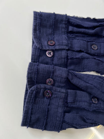 【中古品】【メンズ】 DESIGUAL デジグアル 25SMCW245096 テクスチャシャツ 長袖シャツ ロングスリーブ 147-260924-AS-2-hon サイズ：L カラー：ネイビー 万代Net店