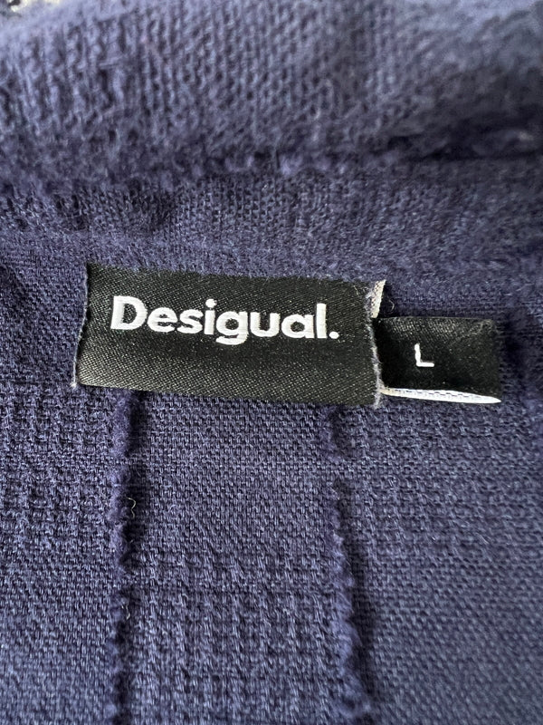 【中古品】【メンズ】 DESIGUAL デジグアル 25SMCW245096 テクスチャシャツ 長袖シャツ ロングスリーブ 147-260924-AS-2-hon サイズ：L カラー：ネイビー 万代Net店