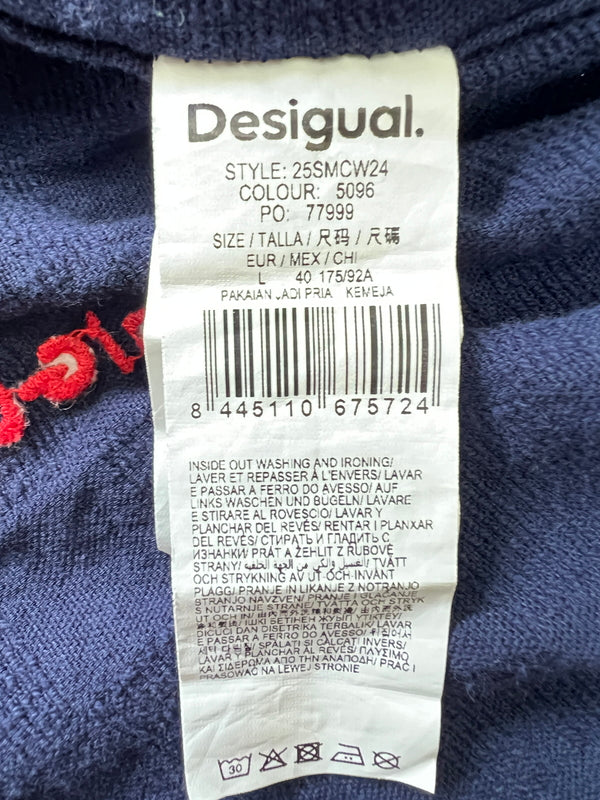 【中古品】【メンズ】 DESIGUAL デジグアル 25SMCW245096 テクスチャシャツ 長袖シャツ ロングスリーブ 147-260924-AS-2-hon サイズ：L カラー：ネイビー 万代Net店