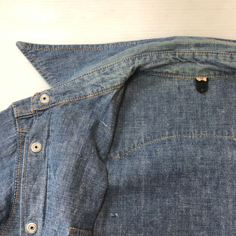 【中古品】【メンズ】 USED 70’s L/S WESTERN SHIRT VINTAGE 70年代 ロングスリーブ ウエスタン シャツ ヴィンテージ 長袖 トップス 145-250917-KS-20-tei サイズ：M カラー：インディゴ 万代Net店