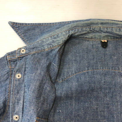 【中古品】【メンズ】 USED 70’s L/S WESTERN SHIRT VINTAGE 70年代 ロングスリーブ ウエスタン シャツ ヴィンテージ 長袖 トップス 145-250917-KS-20-tei サイズ：M カラー：インディゴ 万代Net店