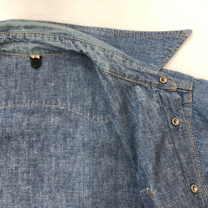 【中古品】【メンズ】 USED 70’s L/S WESTERN SHIRT VINTAGE 70年代 ロングスリーブ ウエスタン シャツ ヴィンテージ 長袖 トップス 145-250917-KS-20-tei サイズ：M カラー：インディゴ 万代Net店