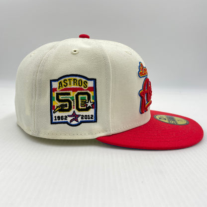 【中古品】【メンズ】 NEW ERA ニューエラ HOUSTON ASTROS MLB BB CAP ヒューストン アストロズ キャップ 帽子 ツートーンキャップ 185-260805-ko-01-tei サイズ：58.7cm カラー：アイボリー/レッド 万代Net店