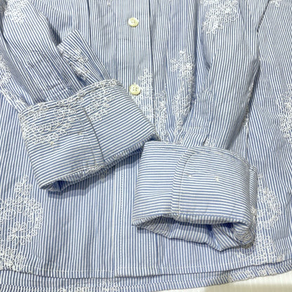 【中古品】【メンズ】 GAP ギャップ 90’s CLASSIC FIT STRIPE SHIRT 90年代 クラシックフィット ストライプ シャツ 長袖 トップス 147-260806-yo-16-tei サイズ：M カラー：ライトブルー 万代Net店