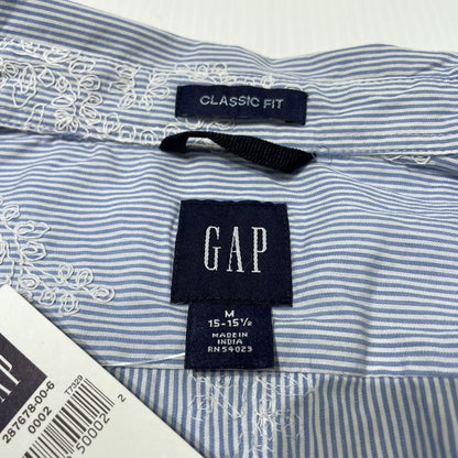 【中古品】【メンズ】 GAP ギャップ 90’s CLASSIC FIT STRIPE SHIRT 90年代 クラシックフィット ストライプ シャツ 長袖 トップス 147-260806-yo-16-tei サイズ：M カラー：ライトブルー 万代Net店