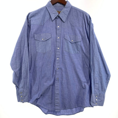 【中古品】【メンズ】 Youngbloods Authentic Western 70’S シャンブレー ウエスタンシャツ ヴィンテージ 145-260818-nm-64-tei サイズ：L カラー：ブルー 万代Net店