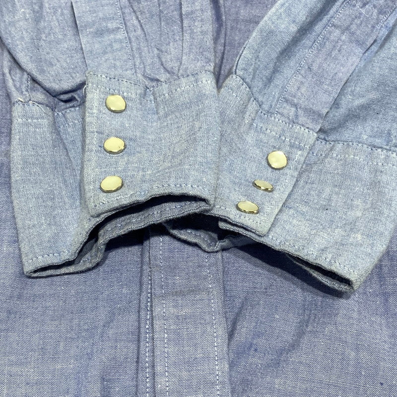 【中古品】【メンズ】 Youngbloods Authentic Western 70’S シャンブレー ウエスタンシャツ ヴィンテージ 145-260818-nm-64-tei サイズ：L カラー：ブルー 万代Net店