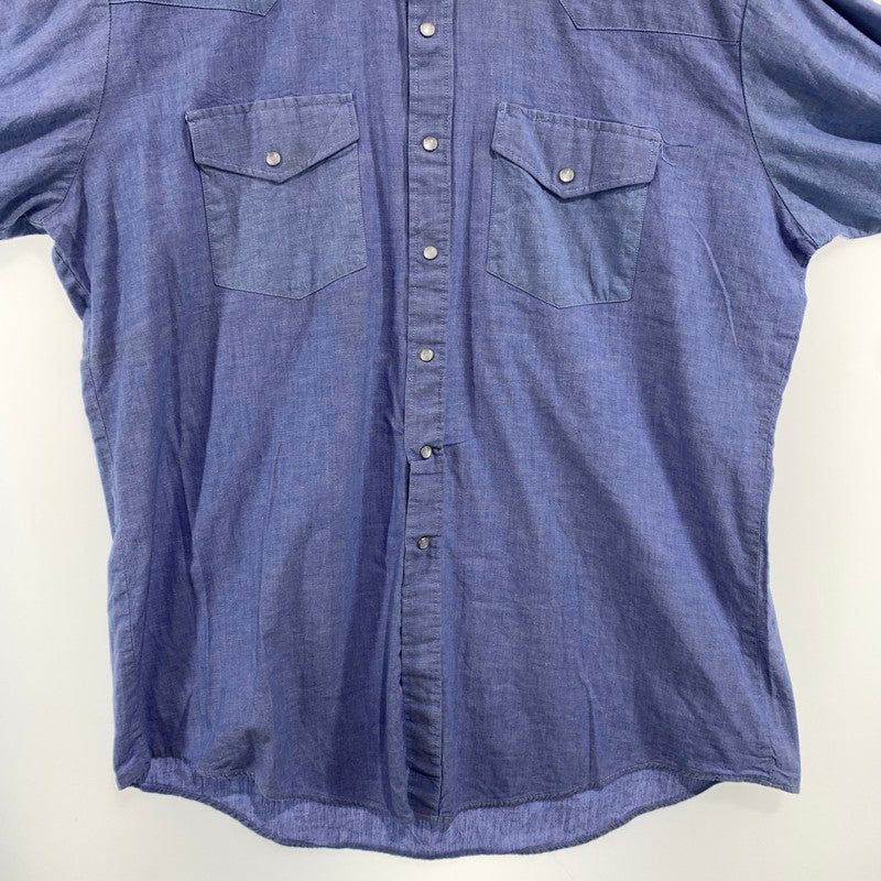 【中古品】【メンズ】 Youngbloods Authentic Western 70’S シャンブレー ウエスタンシャツ ヴィンテージ 145-260818-nm-64-tei サイズ：L カラー：ブルー 万代Net店