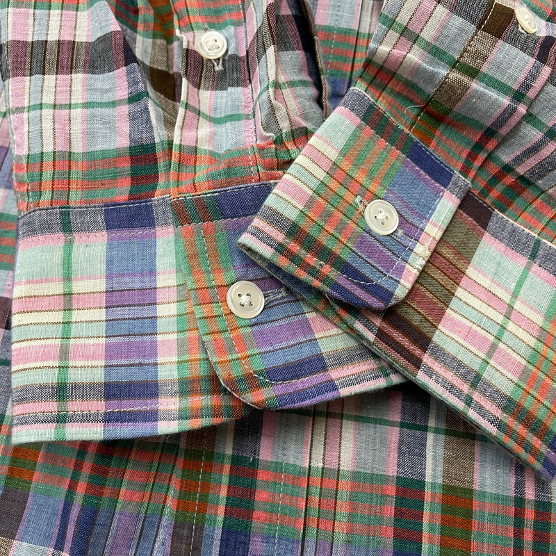 【中古品】【メンズ】 ALAN FLUSSER アランフラッサー 80's L/S CHECK SHIRT VINTAGE BMJ-CHDAF-SM-0110 80年代 ロングスリーブ チェックシャツ 長袖 トップス ヴィンテージ 145-251229-yo-08-tei サイズ：LL カラー：マルチ 万代Net店