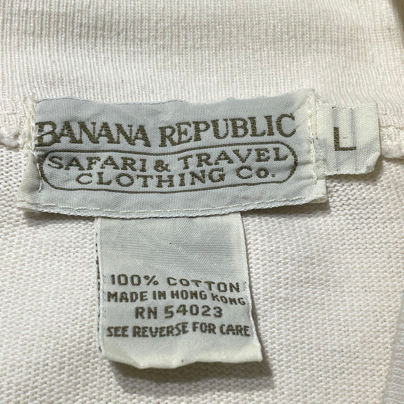 【中古品】【メンズ】 BANANA REPUBLIC バナナ リパブリック 80's-90's MOCK NECK L/S SWEAT 80～90年代 モックネック ロングスリーブ スウェット 長袖 トップス トレーナー 145-260807-sa-01-tei サイズ：L カラー：ホワイト 万代Net店