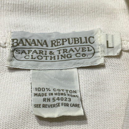 【中古品】【メンズ】 BANANA REPUBLIC バナナ リパブリック 80's-90's MOCK NECK L/S SWEAT 80～90年代 モックネック ロングスリーブ スウェット 長袖 トップス トレーナー 145-260807-sa-01-tei サイズ：L カラー：ホワイト 万代Net店