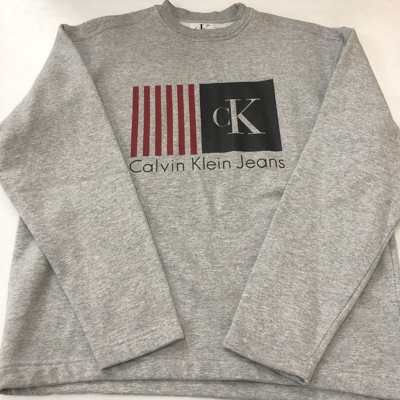 【中古品】【メンズ】 Calvin klein Jeans カルバンクラインジーンズ 90’s SWEATSHIRT MADE IN USA BMH5554 90年代 スウェット トップス トレーナー USA製 141-250920-ts-16-tei サイズ：L カラー：グレー 万代Net店