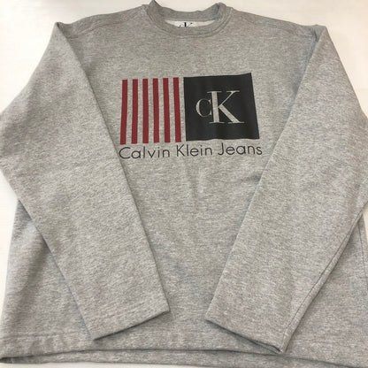 【中古品】【メンズ】 Calvin klein Jeans カルバンクラインジーンズ 90’s SWEATSHIRT MADE IN USA BMH5554 90年代 スウェット トップス トレーナー USA製 141-250920-ts-16-tei サイズ：L カラー：グレー 万代Net店