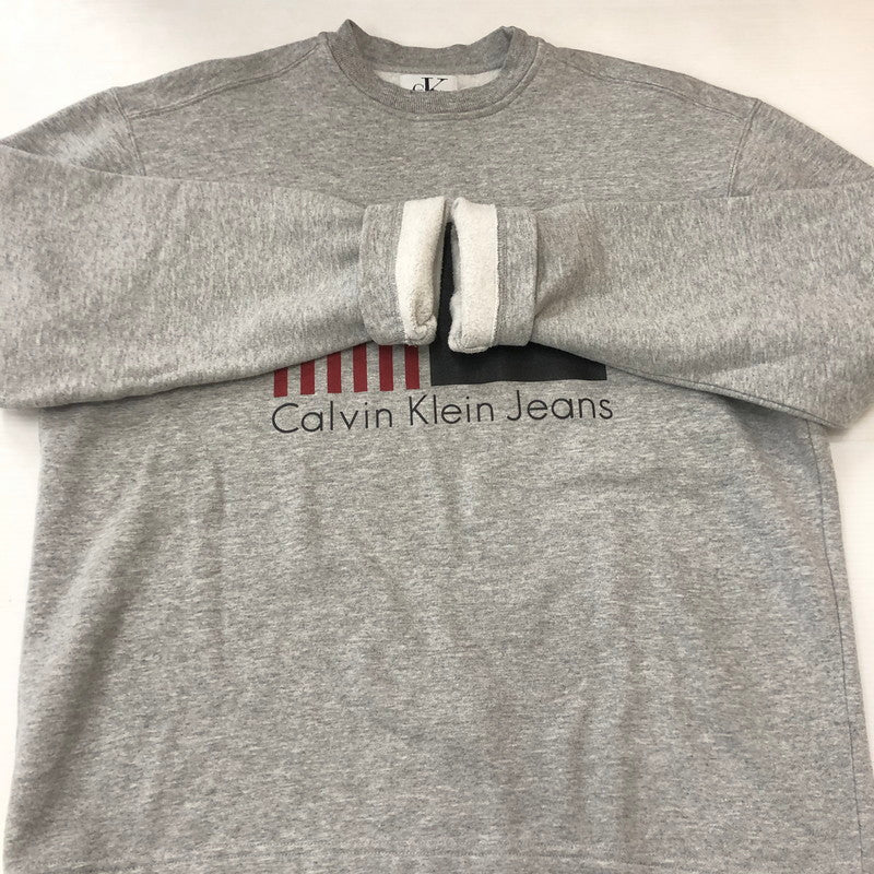 【中古品】【メンズ】 Calvin klein Jeans カルバンクラインジーンズ 90’s SWEATSHIRT MADE IN USA BMH5554 90年代 スウェット トップス トレーナー USA製 141-250920-ts-16-tei サイズ：L カラー：グレー 万代Net店