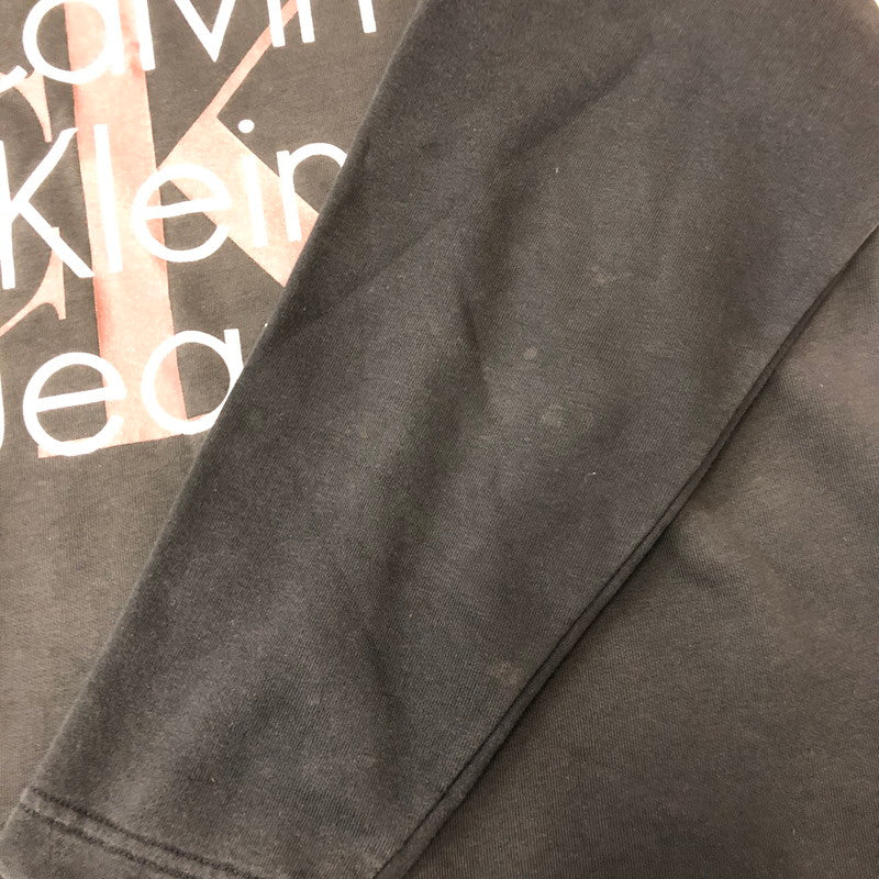 【中古品】【メンズ】 Calvin klein Jeans カルバンクラインジーンズ 90’s LOGO PRINT SWEATSHIRT MADE IN USA BMF0554 90年代 ロゴプリント スウェット トップス トレーナー USA製 141-250920-ts-15-tei サイズ：M カラー：ブラック 万代Net店