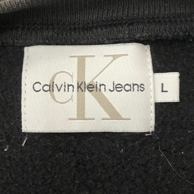 【中古品】【メンズ】 Calvin klein Jeans カルバンクラインジーンズ 90’s LOGO PRINT SWEATSHIRT MADE IN USA BMF0554 90年代 ロゴプリント スウェット トップス トレーナー USA製 141-250920-ts-15-tei サイズ：M カラー：ブラック 万代Net店