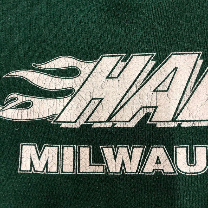【中古品】【メンズ】 HARLEY DAVIDSON ハーレーダビッドソン 90's BIG LOGO L/S SWEAT 90年代 ビッグロゴ ロングスリーブ スウェット トップス トレーナー USA製 145-250922-ks-10-fuz サイズ：XL カラー：グリーン 万代Net店