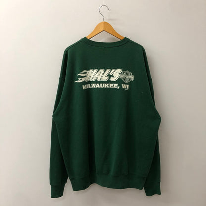 【中古品】【メンズ】 HARLEY DAVIDSON ハーレーダビッドソン 90's BIG LOGO L/S SWEAT 90年代 ビッグロゴ ロングスリーブ スウェット トップス トレーナー USA製 145-250922-ks-10-fuz サイズ：XL カラー：グリーン 万代Net店