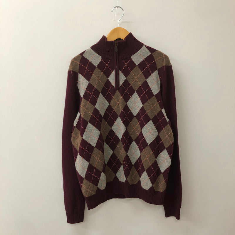 【中古品】【メンズ】 Brooks Brothers ブルックスブラザーズ HALFZIP ARGYLE SWEATER ハーフジップ アーガイル セーター 長袖 トップス 145-250922-KS-17-tei サイズ：M カラー：マルチカラー 万代Net店