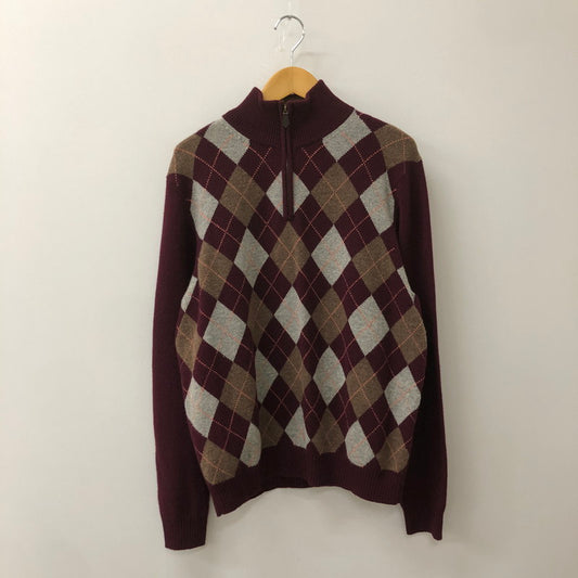 【中古品】【メンズ】 Brooks Brothers ブルックスブラザーズ HALFZIP ARGYLE SWEATER ハーフジップ アーガイル セーター 長袖 トップス 145-250922-KS-17-tei サイズ：M カラー：マルチカラー 万代Net店