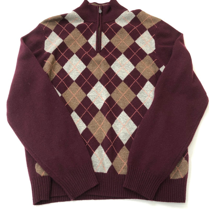 【中古品】【メンズ】 Brooks Brothers ブルックスブラザーズ HALFZIP ARGYLE SWEATER ハーフジップ アーガイル セーター 長袖 トップス 145-250922-KS-17-tei サイズ：M カラー：マルチカラー 万代Net店