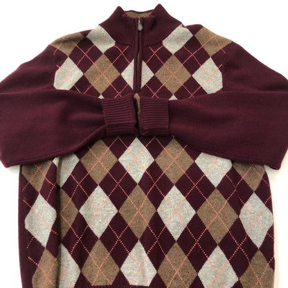【中古品】【メンズ】 Brooks Brothers ブルックスブラザーズ HALFZIP ARGYLE SWEATER ハーフジップ アーガイル セーター 長袖 トップス 145-250922-KS-17-tei サイズ：M カラー：マルチカラー 万代Net店