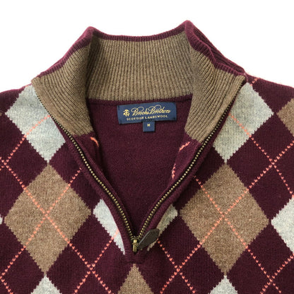 【中古品】【メンズ】 Brooks Brothers ブルックスブラザーズ HALFZIP ARGYLE SWEATER ハーフジップ アーガイル セーター 長袖 トップス 145-250922-KS-17-tei サイズ：M カラー：マルチカラー 万代Net店