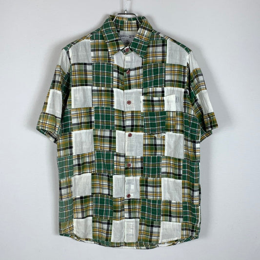 【中古品】【メンズ】 PATCHWORK CHECK S/S SHIRT パッチワーク チェック ショートスリーブ シャツ 半袖 トップス 142-260124-yy-11-fuzh サイズ：S カラー：グリーン 万代Net店