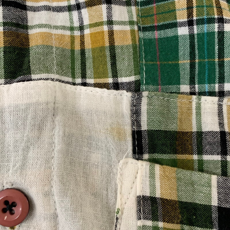 【中古品】【メンズ】 PATCHWORK CHECK S/S SHIRT パッチワーク チェック ショートスリーブ シャツ 半袖 トップス 142-260124-yy-11-fuzh サイズ：S カラー：グリーン 万代Net店