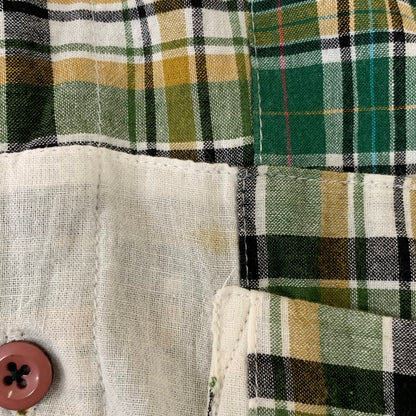 【中古品】【メンズ】 PATCHWORK CHECK S/S SHIRT パッチワーク チェック ショートスリーブ シャツ 半袖 トップス 142-260124-yy-11-fuzh サイズ：S カラー：グリーン 万代Net店
