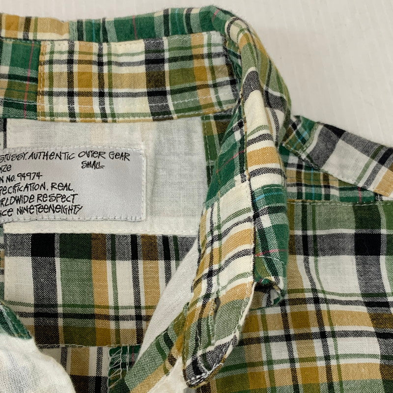 【中古品】【メンズ】 PATCHWORK CHECK S/S SHIRT パッチワーク チェック ショートスリーブ シャツ 半袖 トップス 142-260124-yy-11-fuzh サイズ：S カラー：グリーン 万代Net店