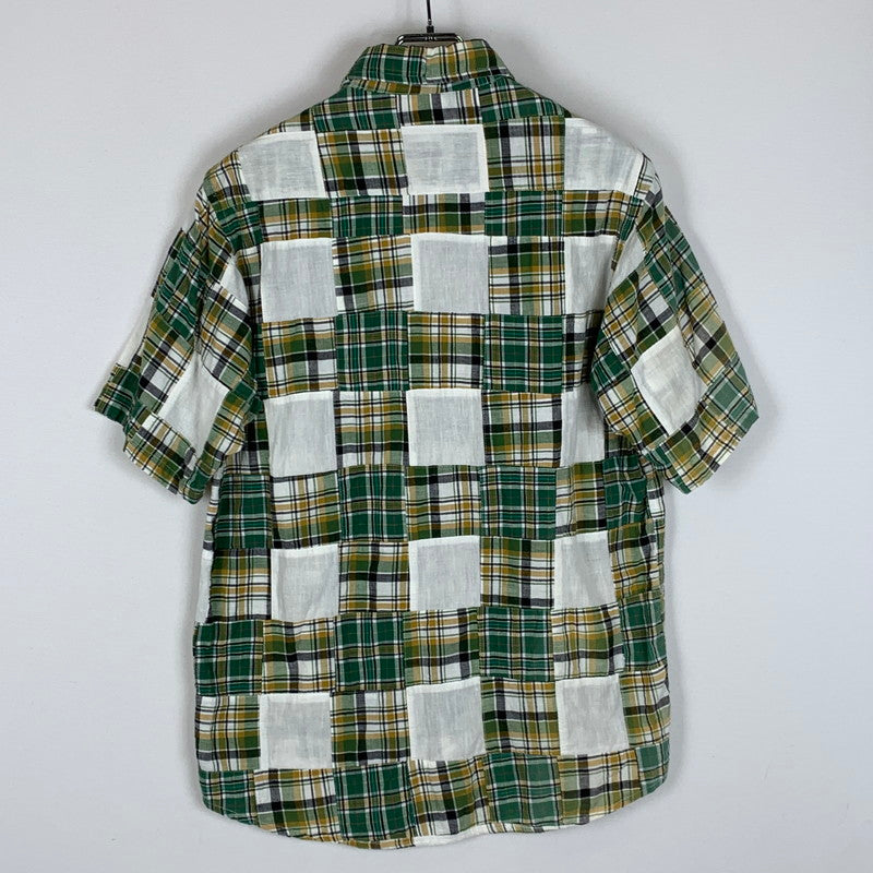 【中古品】【メンズ】 PATCHWORK CHECK S/S SHIRT パッチワーク チェック ショートスリーブ シャツ 半袖 トップス 142-260124-yy-11-fuzh サイズ：S カラー：グリーン 万代Net店