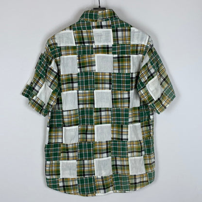 【中古品】【メンズ】 PATCHWORK CHECK S/S SHIRT パッチワーク チェック ショートスリーブ シャツ 半袖 トップス 142-260124-yy-11-fuzh サイズ：S カラー：グリーン 万代Net店