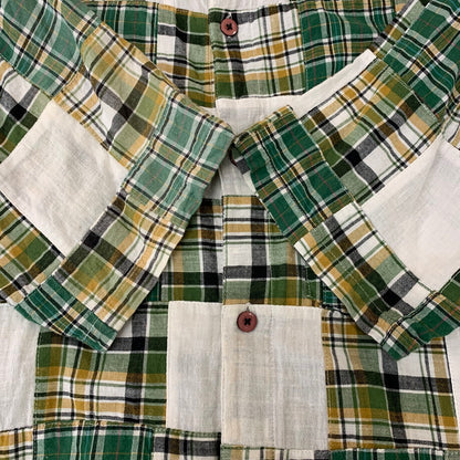 【中古品】【メンズ】 PATCHWORK CHECK S/S SHIRT パッチワーク チェック ショートスリーブ シャツ 半袖 トップス 142-260124-yy-11-fuzh サイズ：S カラー：グリーン 万代Net店