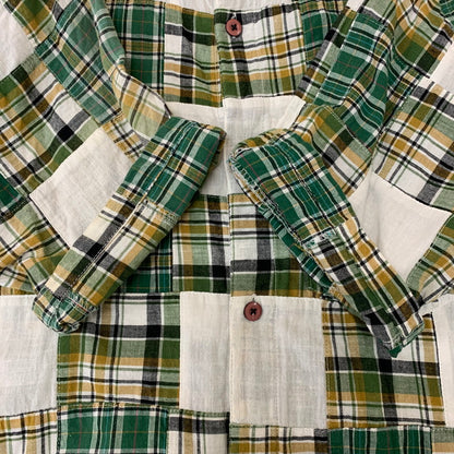 【中古品】【メンズ】 PATCHWORK CHECK S/S SHIRT パッチワーク チェック ショートスリーブ シャツ 半袖 トップス 142-260124-yy-11-fuzh サイズ：S カラー：グリーン 万代Net店