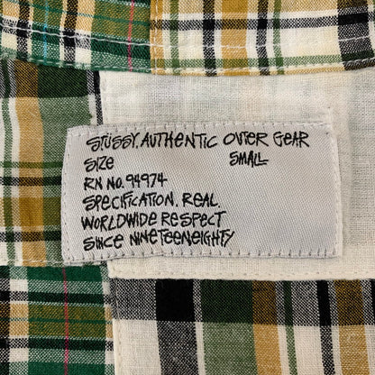 【中古品】【メンズ】 PATCHWORK CHECK S/S SHIRT パッチワーク チェック ショートスリーブ シャツ 半袖 トップス 142-260124-yy-11-fuzh サイズ：S カラー：グリーン 万代Net店