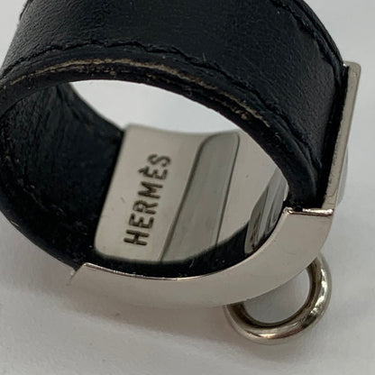 【中古品】【レディース】 HERMES エルメス コリエドシアン シルバーレザーリング 182-260311-nm-10-otoh サイズ：M（約11号前後） カラー：シルバー×ブラック 万代Net店