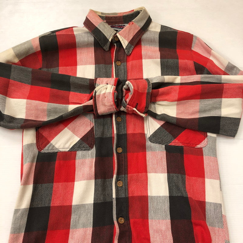 【中古品】【メンズ】 BIGMAC ビッグマック 70's CHECK FLANNEL SHIRT VINTAGE 70年代 チェック フランネルシャツ 長袖 トップス ヴィンテージ 145-250918-yo-18-tei サイズ：L カラー：レッド 万代Net店