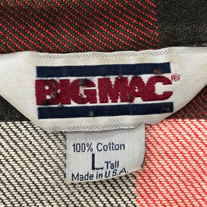 【中古品】【メンズ】 BIGMAC ビッグマック 70's CHECK FLANNEL SHIRT VINTAGE 70年代 チェック フランネルシャツ 長袖 トップス ヴィンテージ 145-250918-yo-18-tei サイズ：L カラー：レッド 万代Net店