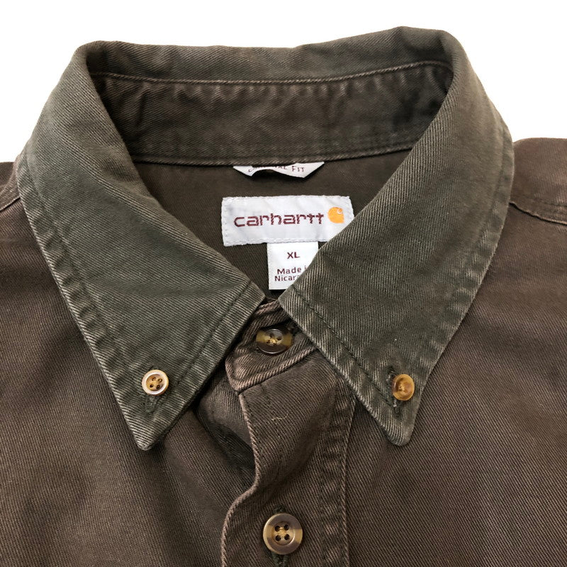 【現状渡し品】【メンズ】 Carhartt カーハート SAND STONE TWILL SHIRT S09 MOS サンドストーン ツイル シャツ 長袖 トップス 145-250917-yo-13-tei サイズ：XL カラー：モス 万代Net店