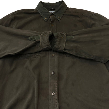 【現状渡し品】【メンズ】 Carhartt カーハート SAND STONE TWILL SHIRT S09 MOS サンドストーン ツイル シャツ 長袖 トップス 145-250917-yo-13-tei サイズ：XL カラー：モス 万代Net店
