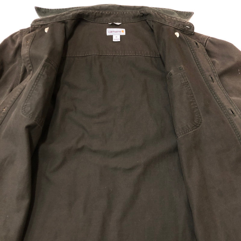 【現状渡し品】【メンズ】 Carhartt カーハート SAND STONE TWILL SHIRT S09 MOS サンドストーン ツイル シャツ 長袖 トップス 145-250917-yo-13-tei サイズ：XL カラー：モス 万代Net店