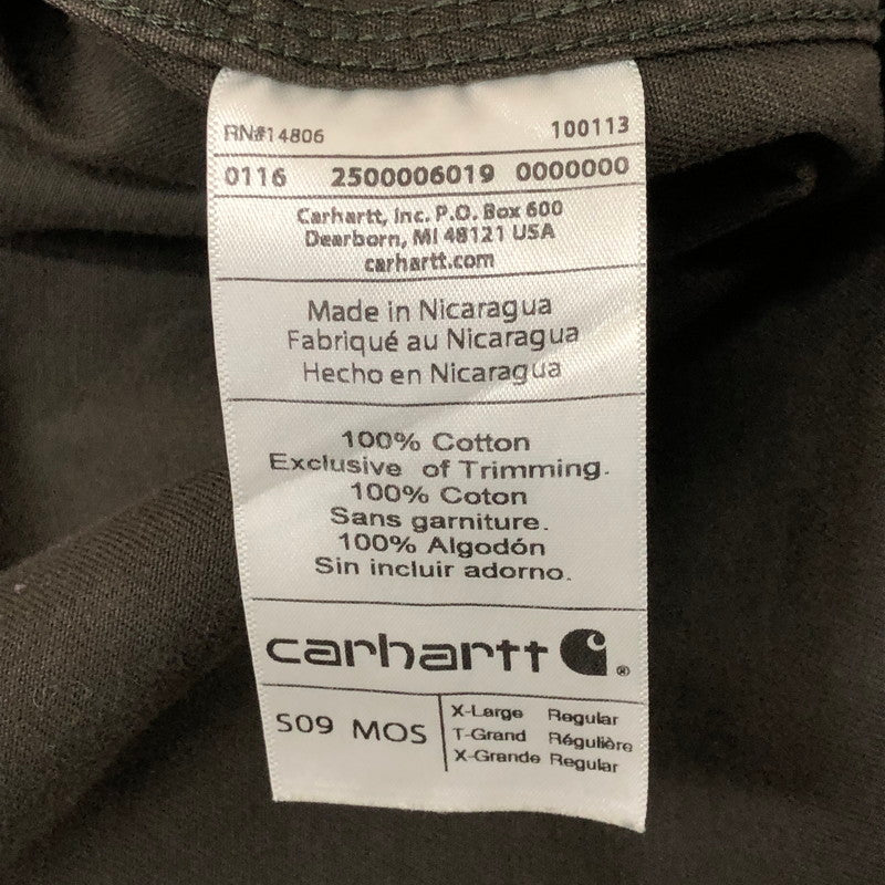 【現状渡し品】【メンズ】 Carhartt カーハート SAND STONE TWILL SHIRT S09 MOS サンドストーン ツイル シャツ 長袖 トップス 145-250917-yo-13-tei サイズ：XL カラー：モス 万代Net店