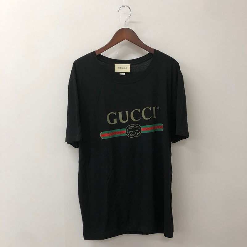 【中古品】【メンズ】 LOGO WASHED OVERSIZE TEE 440103 ロゴ ウォッシュド オーバーサイズ Tシャツ 半袖 トップス ヴィンテージ加工 141-250917-yo-03-fuzh サイズ：L カラー：ブラック 万代Net店