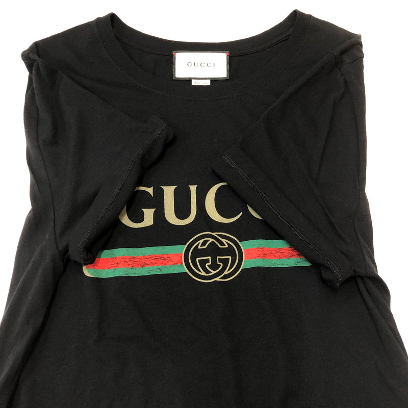 【中古品】【メンズ】 LOGO WASHED OVERSIZE TEE 440103 ロゴ ウォッシュド オーバーサイズ Tシャツ 半袖 トップス ヴィンテージ加工 141-250917-yo-03-fuzh サイズ：L カラー：ブラック 万代Net店
