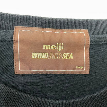 【中古品】【メンズ】 WIND AND SEA ウィンダンシー × MEIJI 明治 別注コラボ LOGO PRINT L/S TEE ロゴプリント ロングスリーブTシャツ 長袖トップス 142-260826-ss-06-teih サイズ：不明　※表記タグ欠損 カラー：ブラック 万代Net店