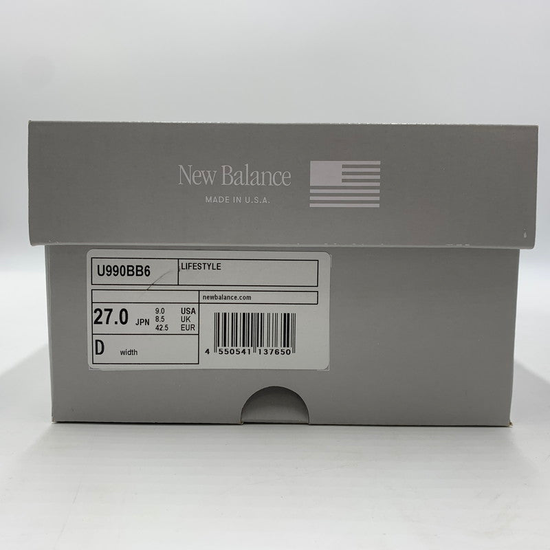 【中古品】【メンズ】 NEW BALANCE ニューバランス TRIPLE BLACK SNEAKERS 990V6 U990BB6 トリプルブラック スニーカー 靴 162-251225-ko-18-tei サイズ：27cm カラー：ブラック 万代Net店