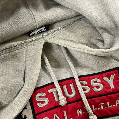 【現状渡し品】【メンズ】 STUSSY ステューシー 90's N.Y.L.T.L.A LOGO PULLOVER HOODIE 90年代 ロゴ プルオーバー フーディ 長袖 トップス パーカー 142-250917-yo-07-tei サイズ：M カラー：グレー 万代Net店