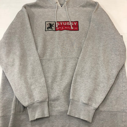 【現状渡し品】【メンズ】 STUSSY ステューシー 90's N.Y.L.T.L.A LOGO PULLOVER HOODIE 90年代 ロゴ プルオーバー フーディ 長袖 トップス パーカー 142-250917-yo-07-tei サイズ：M カラー：グレー 万代Net店